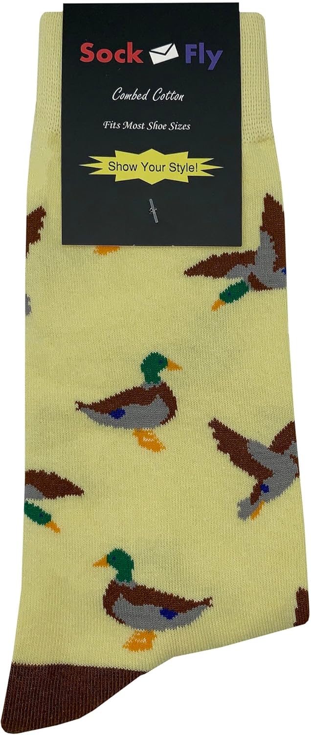 Mallard Duck Dress Socks Funny Novelty Crazy Fun Design Men Size 8-12 Cotton Casual Crew Colorful Funky Fancy Socks Gift for Men - Image 4