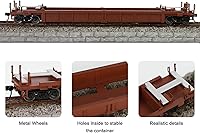 Vista 2 de Evemodel C8749 HO Scale 40ft Well Car 1:87 Fondo cóncavo 40' Carro de coche plano (3pcs - marrón)