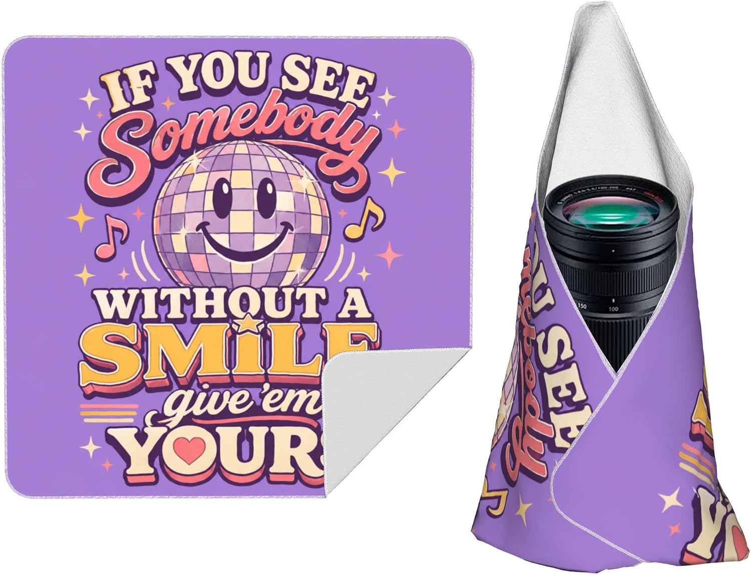 Camera Magic Wrap Retro Disco Give Somebody Yours Music Theme Purple 14inch