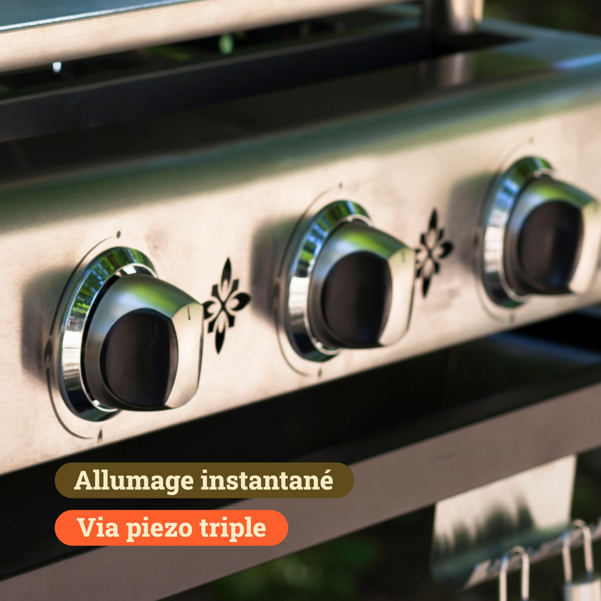 Piastra a Gas in Acciaio Inox Massiccio 6 mm di Spessore, Piano Cottura Semi-Professionale (3 + Accessori)