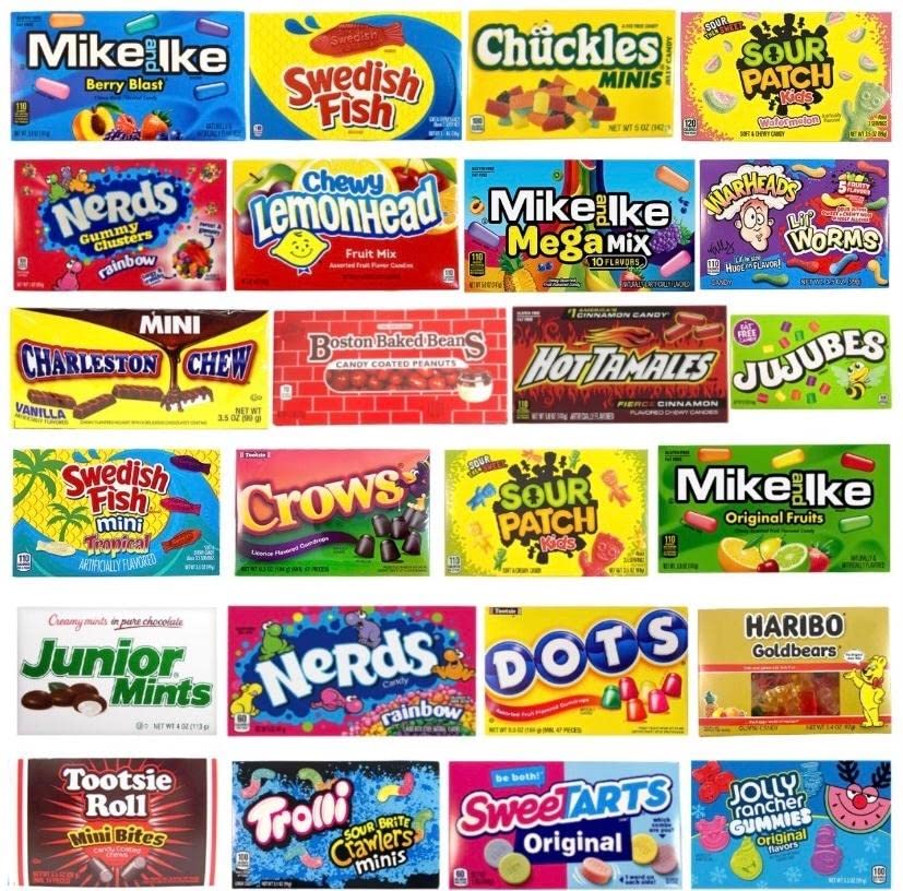 Buy Movie theater candy, Assorted candy variety pack 24 Boxes that