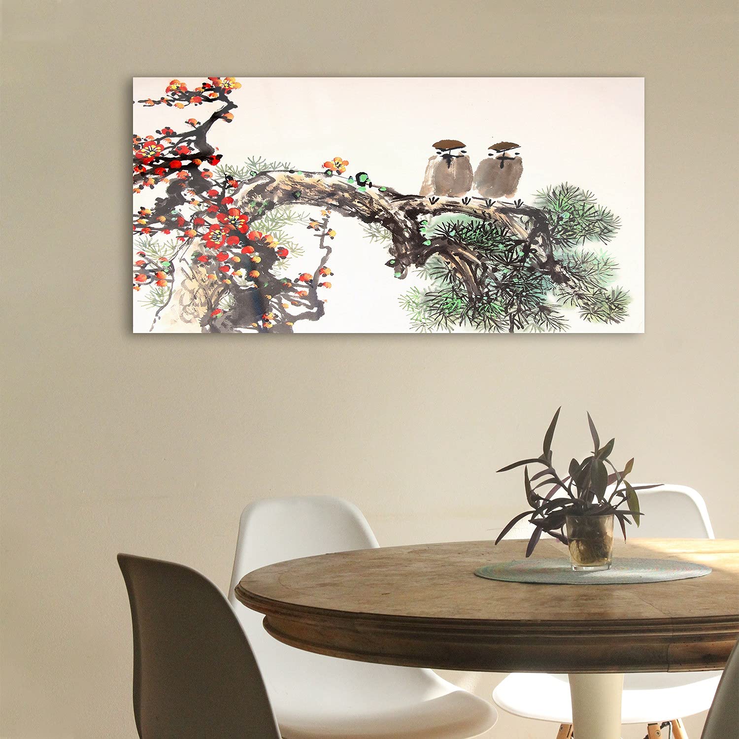 Coloray Pintura acrílica Cuadro De Pared 100x50cm Vidrio Acrílico Arte Sala De Estar Mural - Tinta del árbol de China