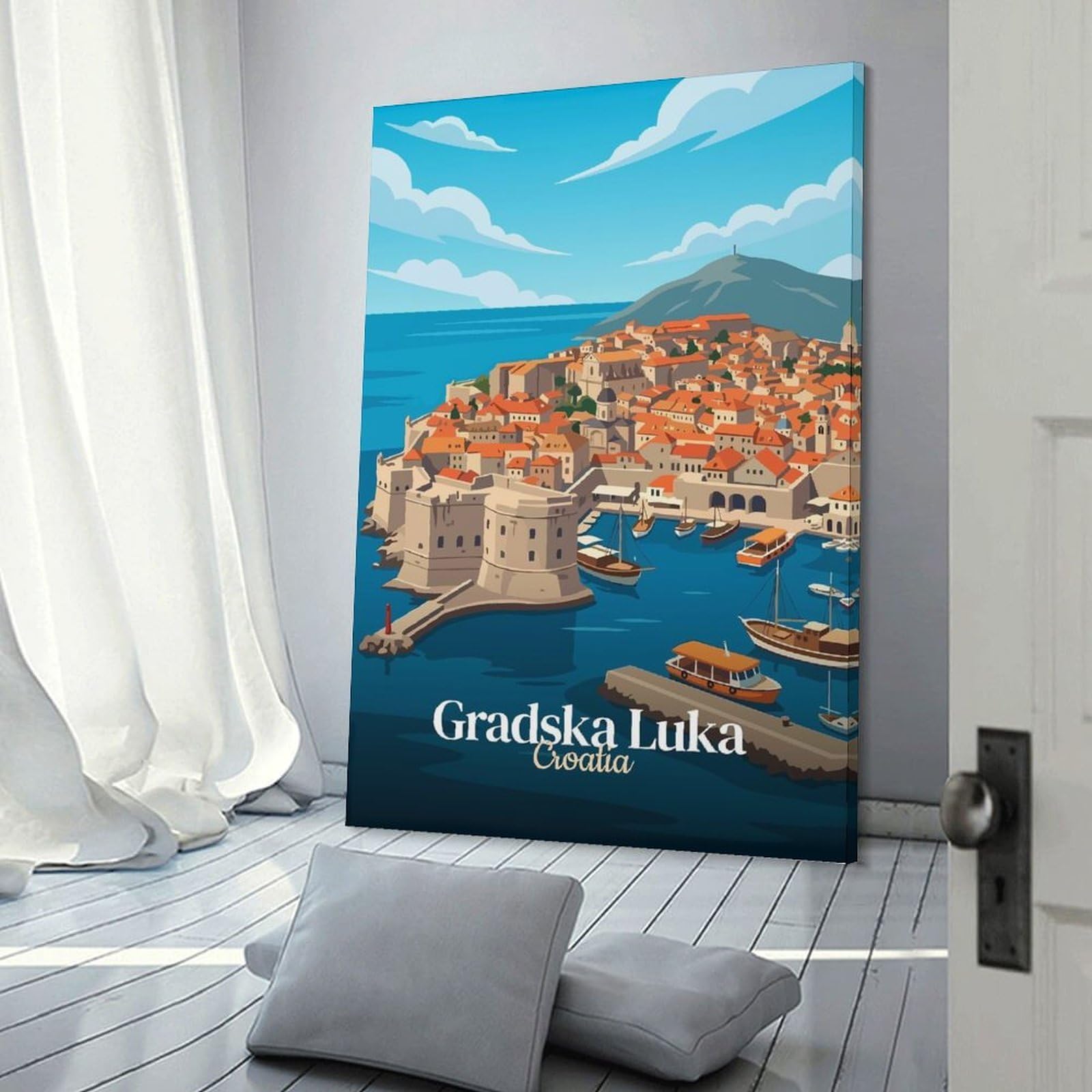 Junmoney Gradska Luka Croatia Travel Wall Picture Print 16x24inch(40x60cm), for Picture Wall Styling in Lounge Or Bedroom, Ideal for Building A Coordinated Art Wall