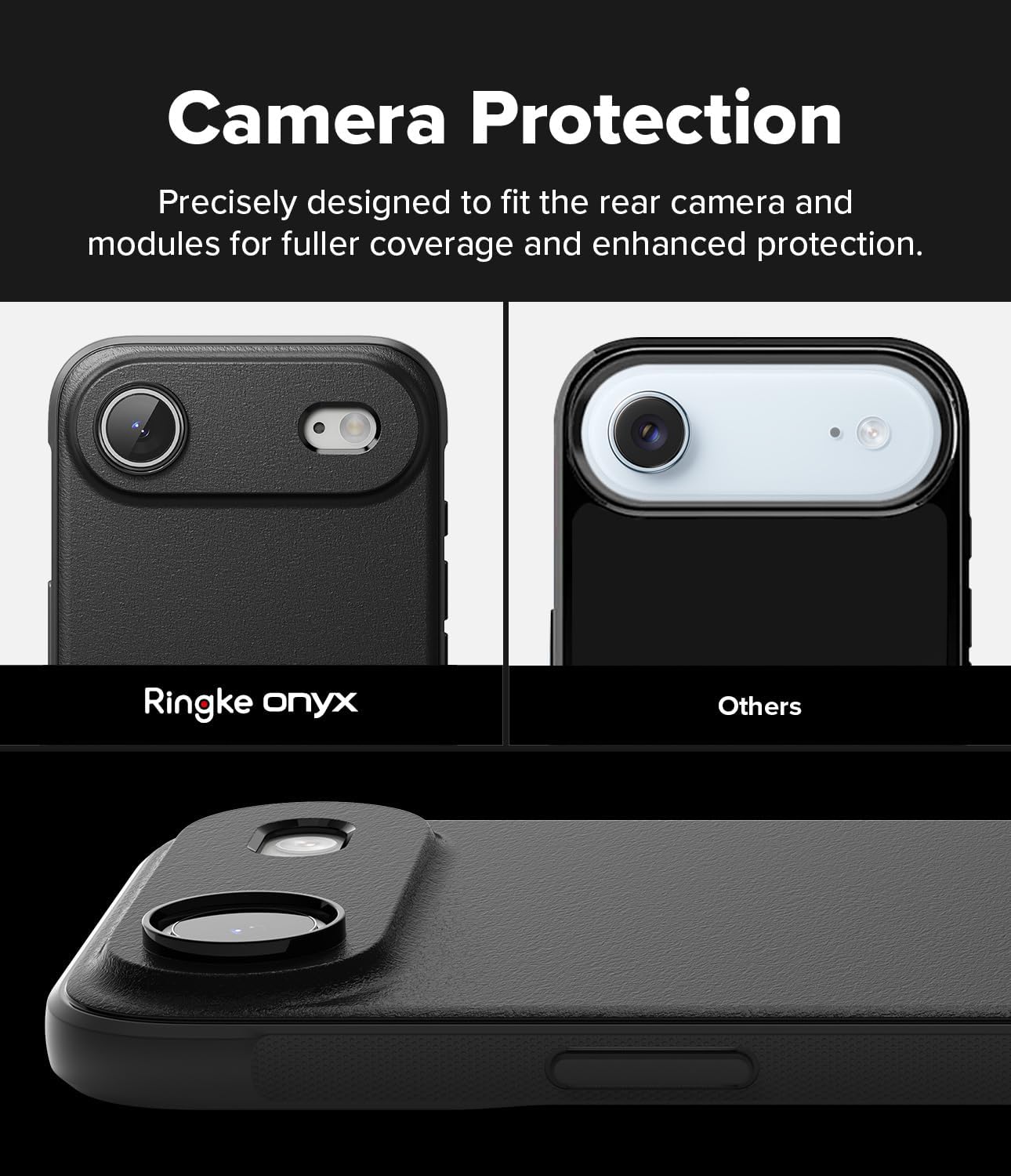 Ringke Onyx for iPhone Air Case, [Compatible with MagSafe] Oil & Dirt Resistant, Individual Lens Covers for Cameras, Non-Slip Enhanced Grip Lightweight Cover - Magnetic Black - Image 3