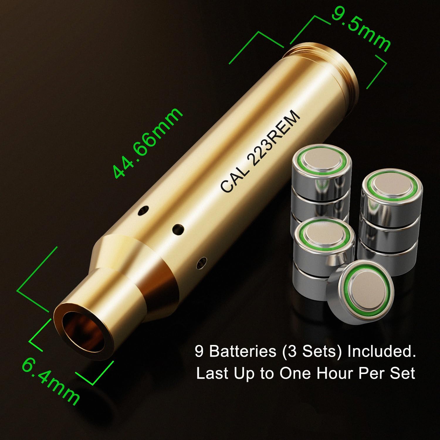 Marmot Green&Red Laser Bore Sight 5.56mm 223 Green Laser Boresighter Red Laser Boresighter with 9 Batteries