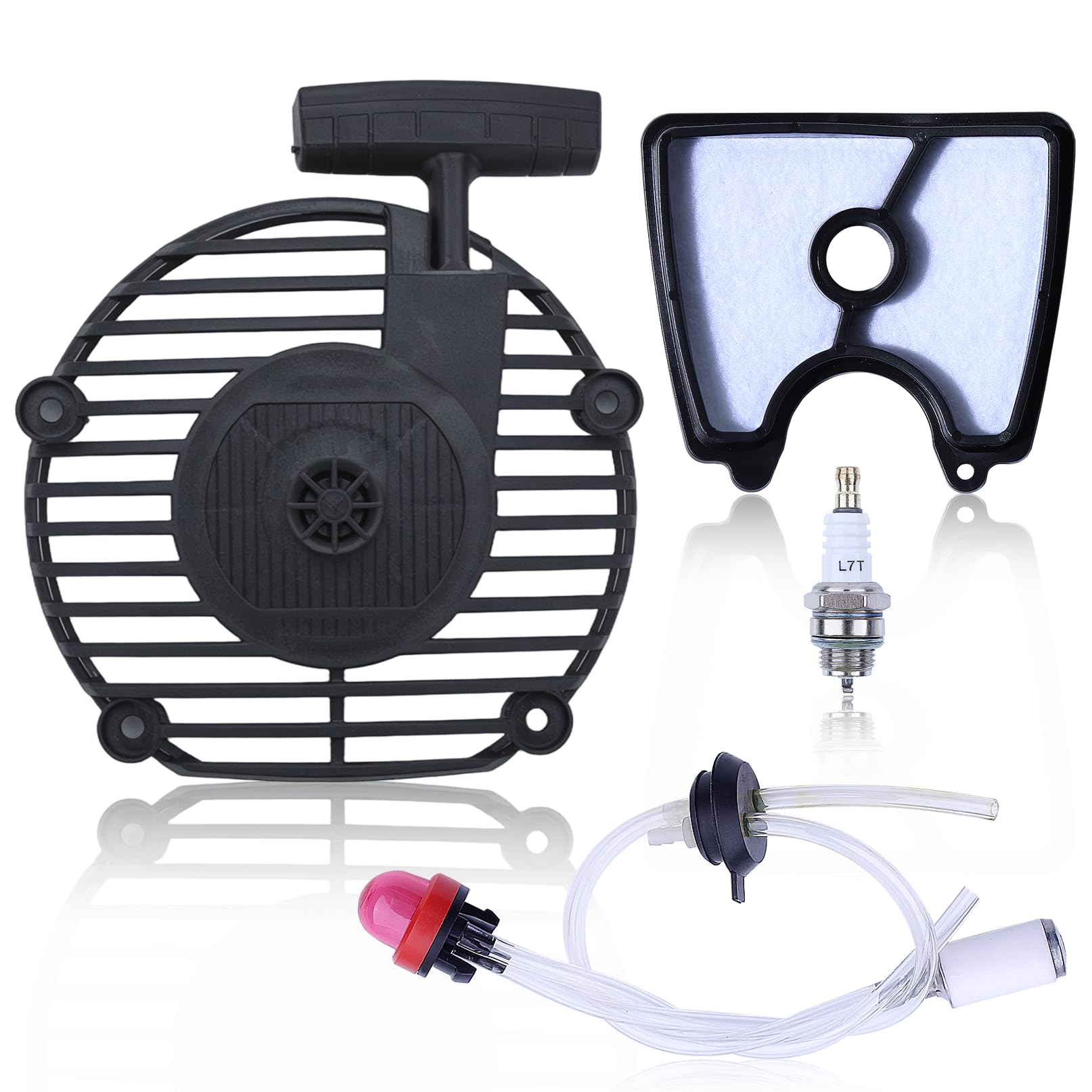 AUMEL Recoil Starter with Air Filter for Husqvarna 125B 125BVX 125BX with Spark Plug and Fuel Lines 545111701 597797901 (2)