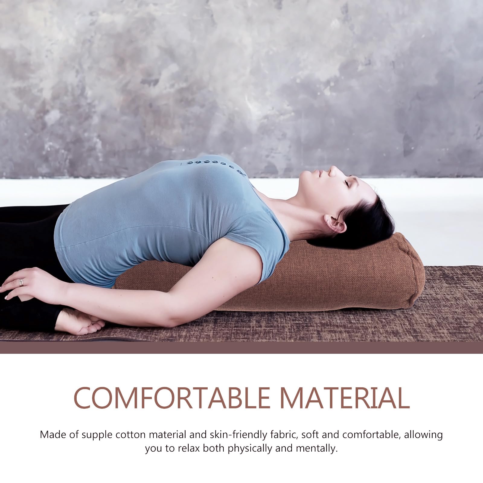 Alipis Cuscino Yoga Bolster Cilindrico di Lino e Cotone per Supporto Multifunzionale per Meditazione e Relax Fisico e Mentale