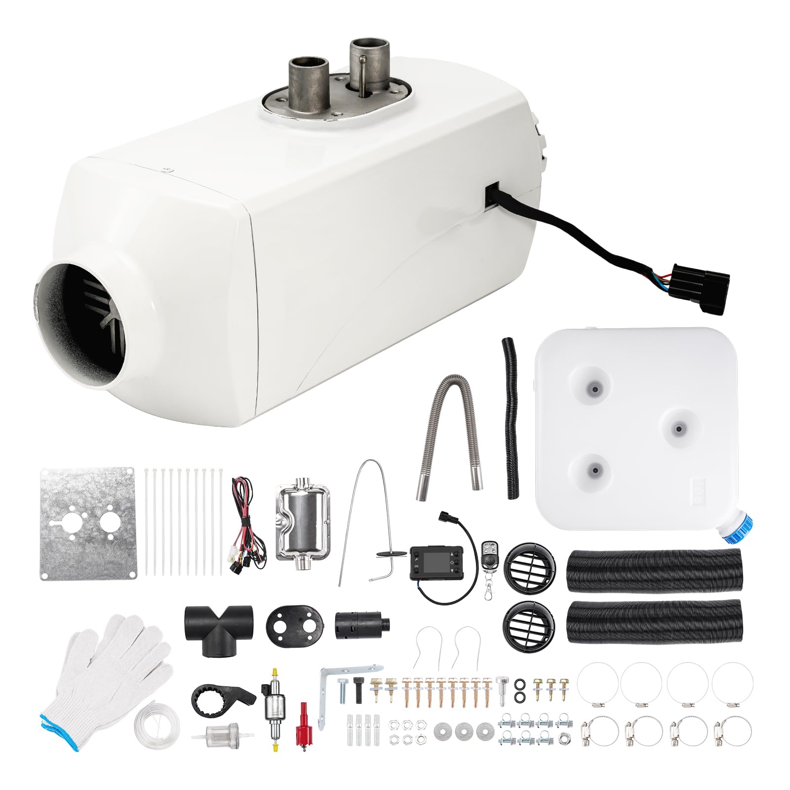 Calentador diésel de 12 V y 5 KW para Carpas, automóviles, vehículos recreativos, Camiones, caravanas, remolques, autocaravanas Blancas, Calentador de Aire diésel de un Solo Orificio