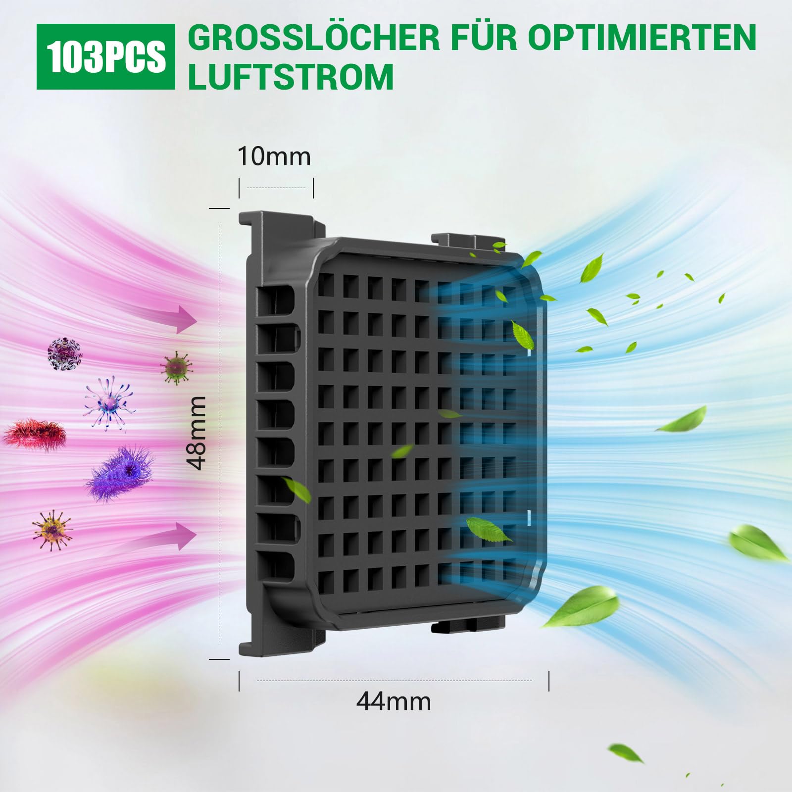 4 Stück Fresh Air Filter für Liebherr, Prämie Kühlschrank Aktivkohlefilter Passend für 9096989, 988246000, 988246001, 9882429, 9882460, Ersetzt 7440021-00