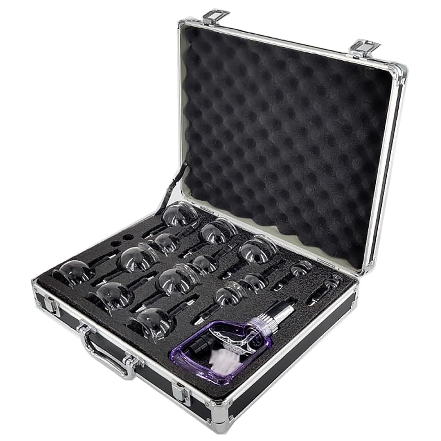 Kit Di Coppettazione Sottovuoto Con Ventose, Set Di Coppettazione Sottovuoto Da 14 Pezzi, Dispositivo Cinese Per Coppettazione Sottovuoto Con Valigetta, Supporta Il Funzionamento Con Una Sola Mano