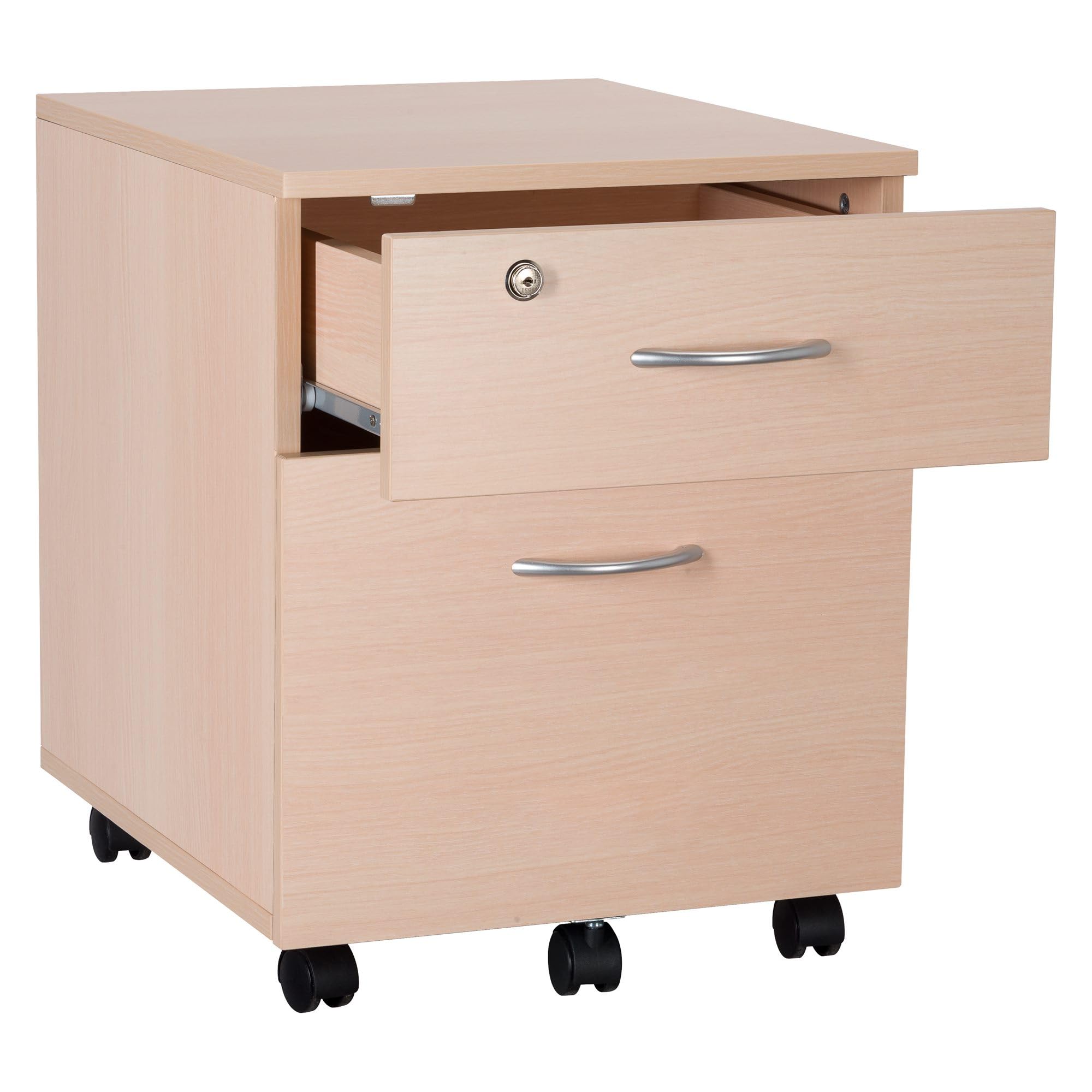 Générique Caisson Bois Cubo 2 tiroirs (Chêne Clair)