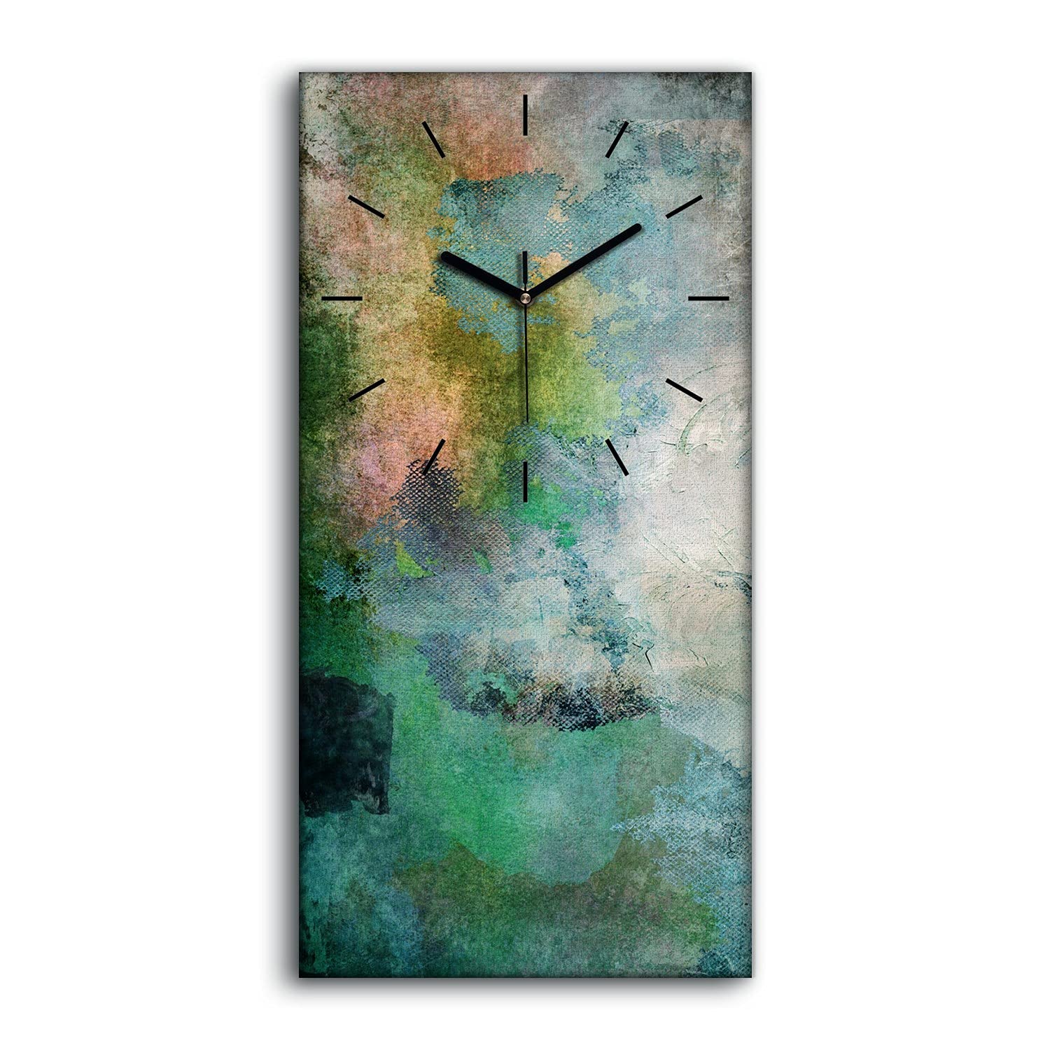 Horloge sur Toile d'Art Moderne Coloray - Image Abstraite Silencieuse 30x60