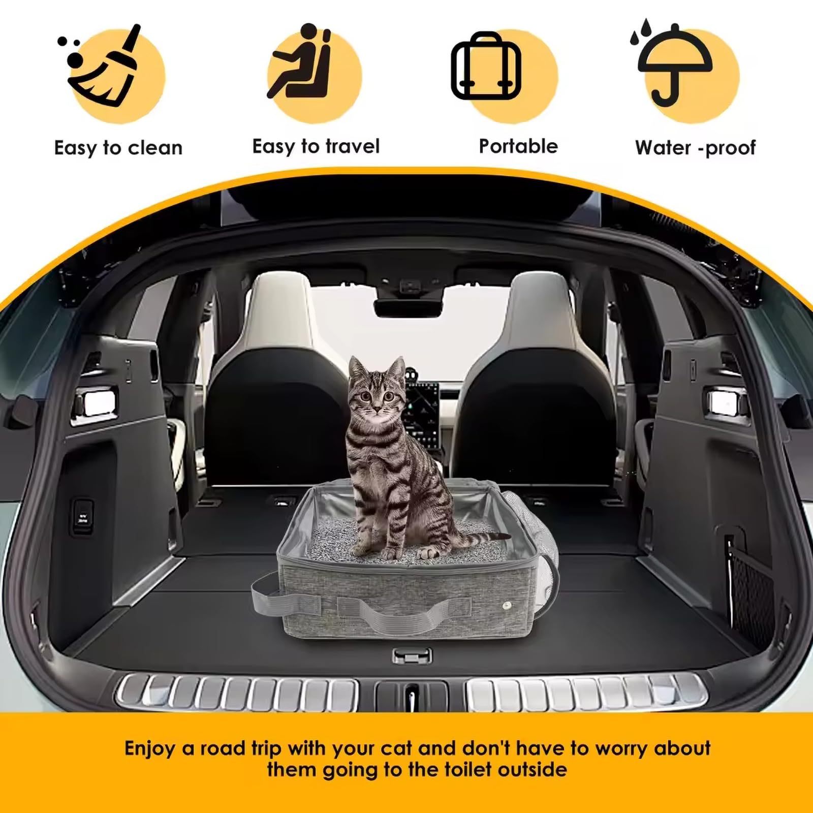 Travel Cat Litter Box, Leak-Proof, Waterproof Bottom - Image 2