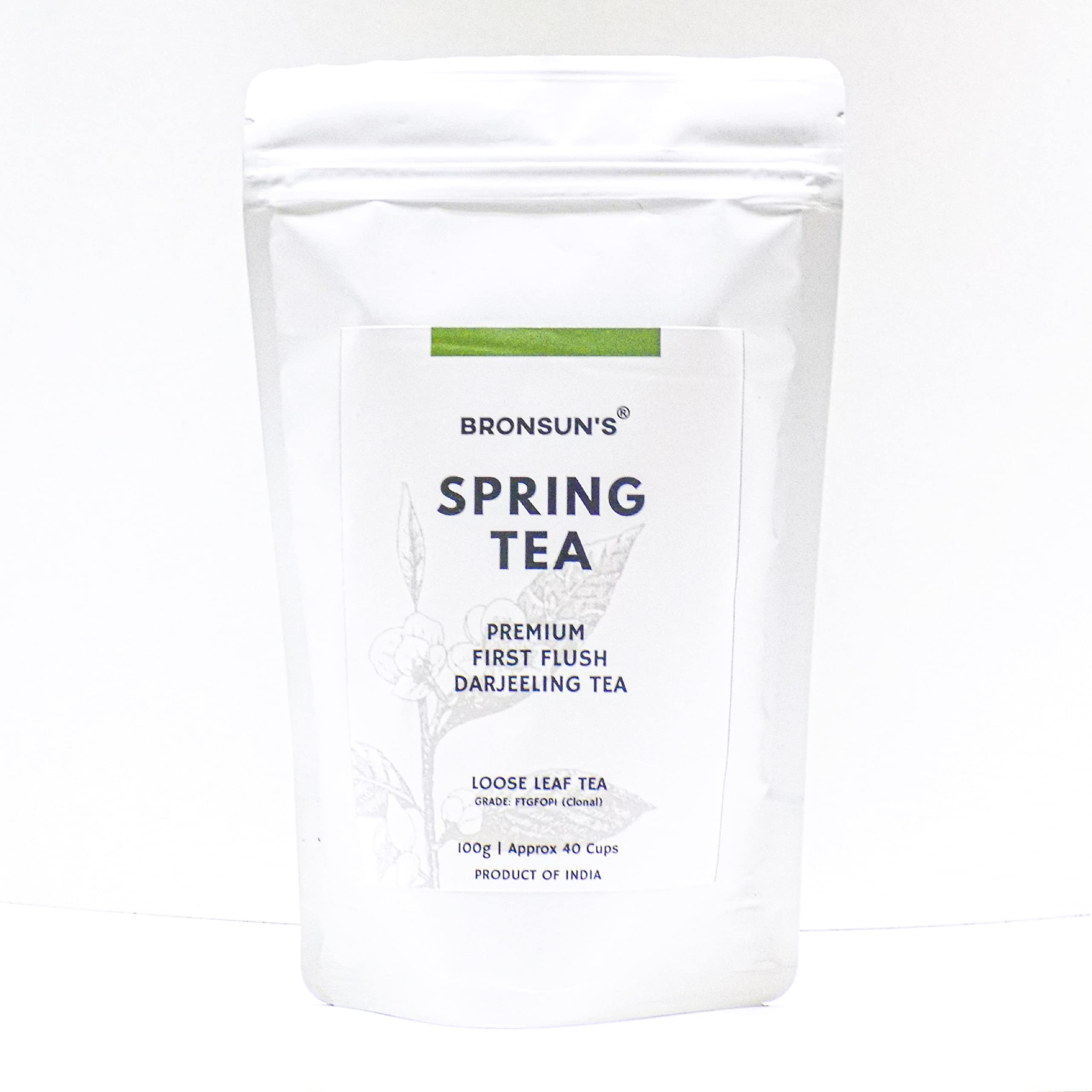 SPRING TEA PREMIUM FIRST FLUSH DARJEELING TEA 100g | 1 Free Sampler (10g) | 100% Pure Darjeeling Tea | Whole Leaf Tea | Loose Leaf Tea | Flavoury Darjeeling Tea | Darjeeling Black Tea