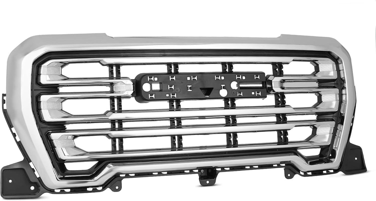 Partsflow For 2019 2020 2021 2022 GMC Sierra 1500 Front Upper Grille Grill Bumper Chrome Shell Assembly 84508284