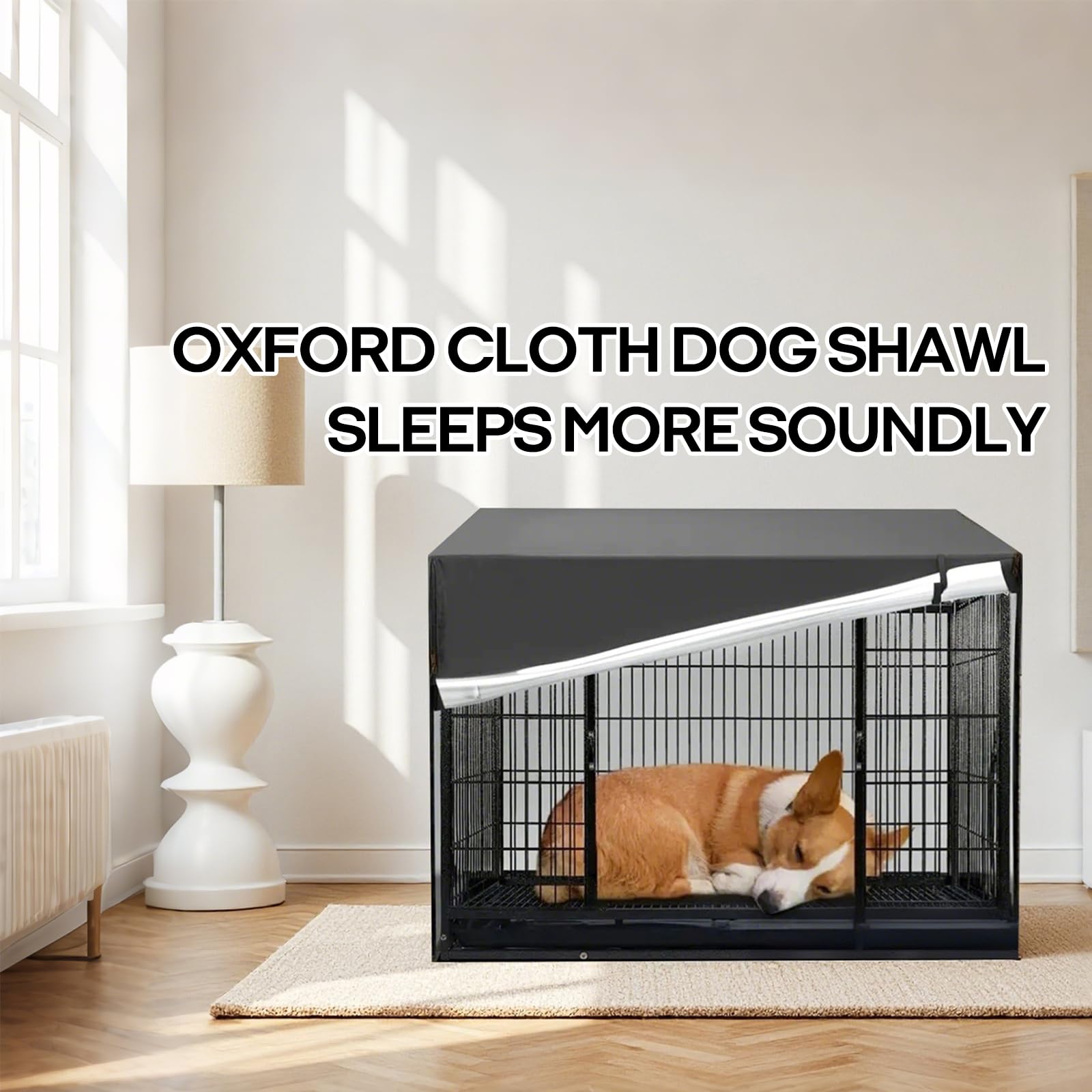 Funda resistente para jaula de perro de 36 pulgadas, impermeable y resistente al viento, cubierta cálida para jaula de perro Oxford con ventana de ventilación, fundas para jaula de mascotas