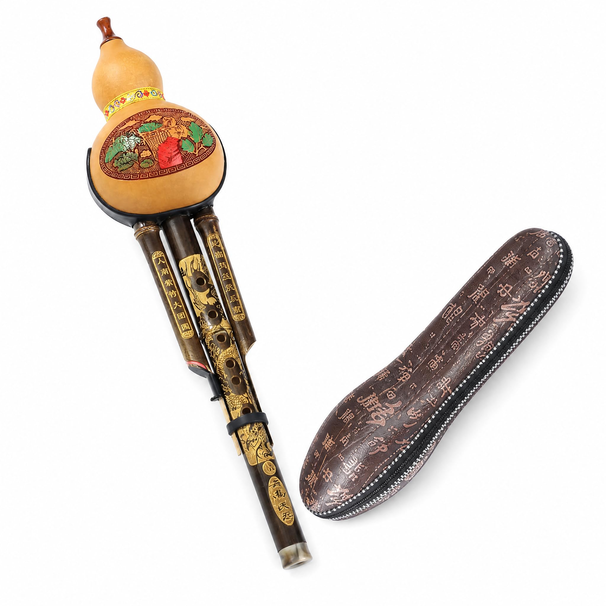 Flauta Bambú Morado, Artesanal, Sib antigolpes + estuche, 15 cm
