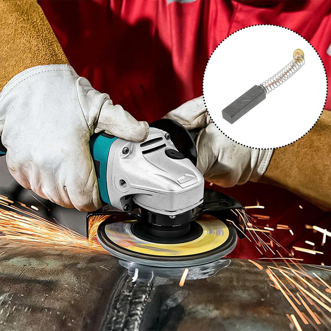 Spazzole di Carbone per Utensili Elettrici, per Riparazione, Sostituzione Parte, per Generico Motore Elettrico, carboncini Motore Elettrico, spazzole per Trapano (6 * 9 * 12mm)