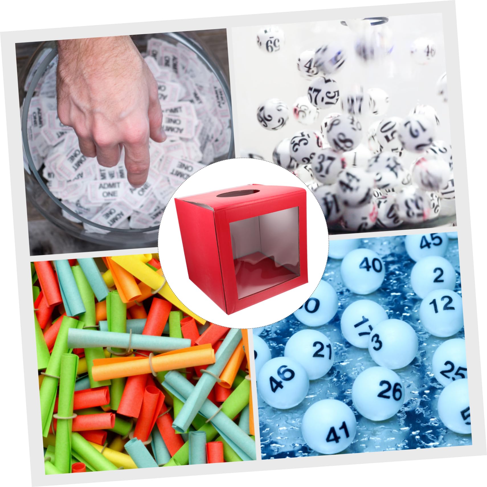 TOGEVAL Raffle Drawing Container Multi-function Box Cubic Ballot Box Party Supply