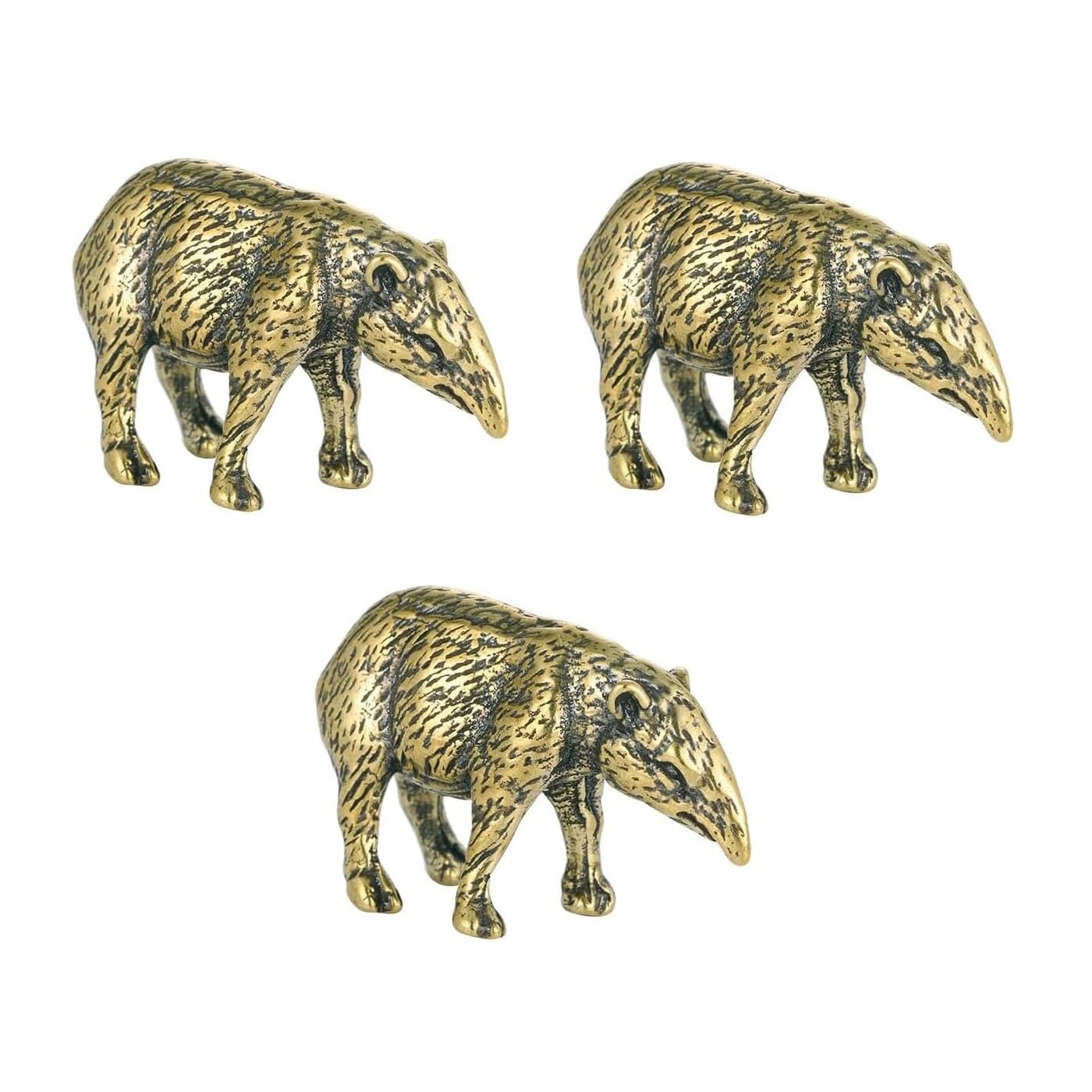 Tapir figurines de table laiton cuivre antique lot de 3 idees cadeaux