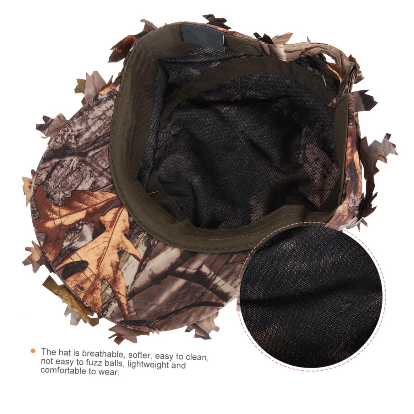 Chapeau Camouflage Visière Chapeaux Sport Bord Femmes Soleil Hommes Voyage pour Douane Casquette avec Feuille Chapeau De Feuille Casquette De Baseball Camouflage Polyester