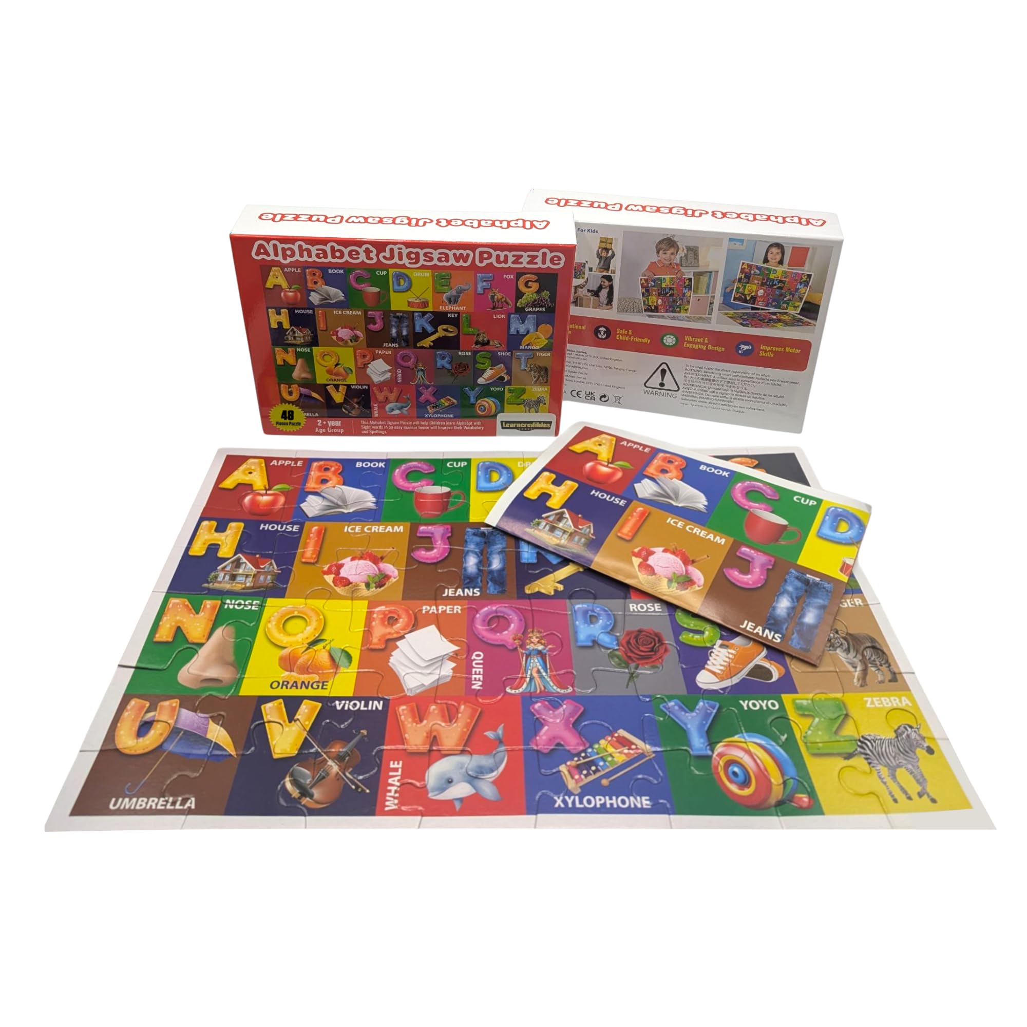 Alphabet Jigsaw Puzzle for 4, 5 Year Olds, Educational Learning Toy for Children Fun & Interactive 48 piece Puzzle