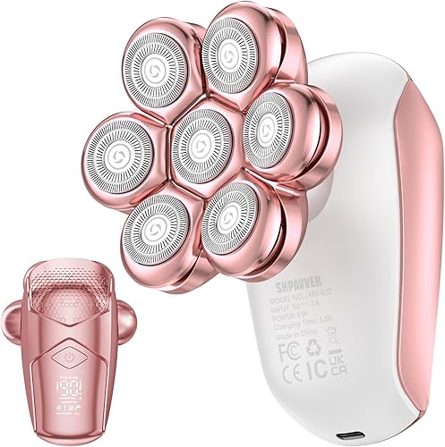 Vista 12 de SHPAVVER Afeitadoras de cabeza para hombres calvos: maquinilla de afeitar eléctrica 5 en 1 - Kit de aseo de afeitar impermeable IPX7 para hombres
