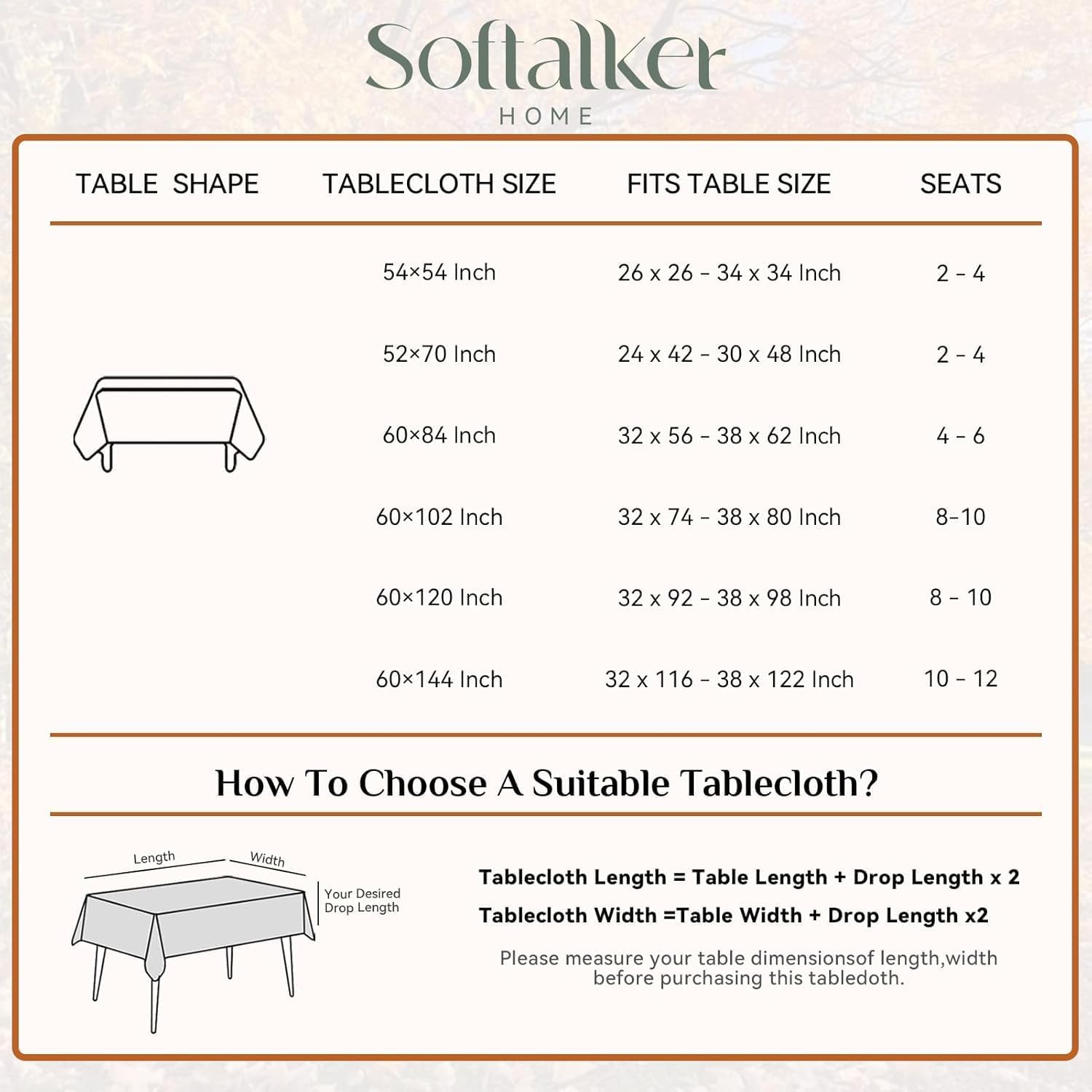 Softalker Large Cream Tablecloths Rectangular 60x120 inch Linen Textured Table Cloth Outdoor Waterproof, Stain and Wrinkle Resistant, Table Cloths for 6/8 Foot Rectangle Tables Decor for Garden Party