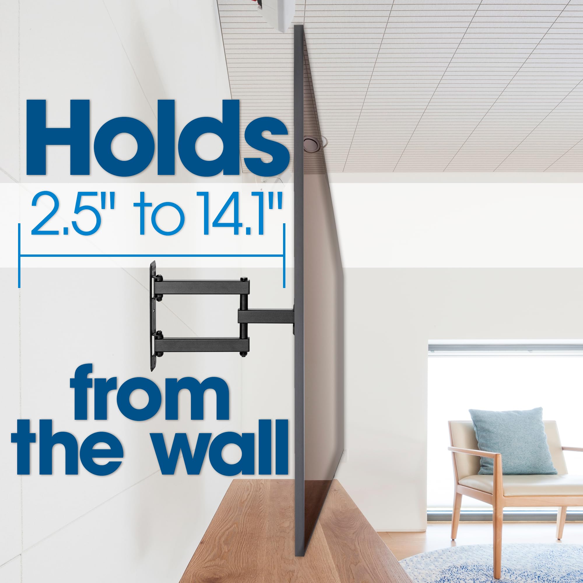 Anti-Theft TV Wall Mount For 43-90 Inch TVs - Lockable Tilt Mount Up To 165 Lbs