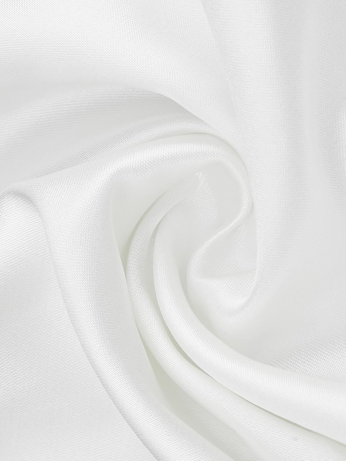 Allegra K Dressy Casual Satin Blouse for Women's Slit Long Sleeve Twist Mock Neck Tops - Image 5