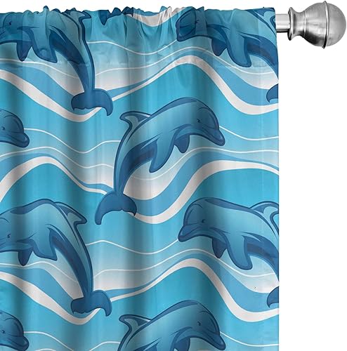 Miniatura 19 de Lunarable Cortinas amarillas, inspiradas en el picnic de los años 50, 60 y 70, diseño de lunares retro con estampado de lunares, tratamientos de