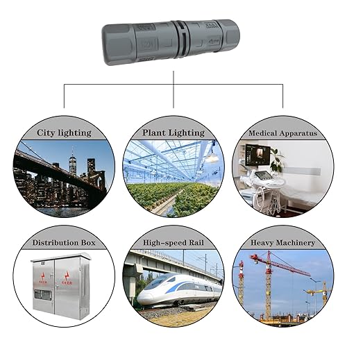 Miniatura 6 de AOHUA M16 impermeable conector IP68 caja de conexiones eléctrica al aire libre para cables de 3 pines Ø 0.197-0.374 in certificación UL