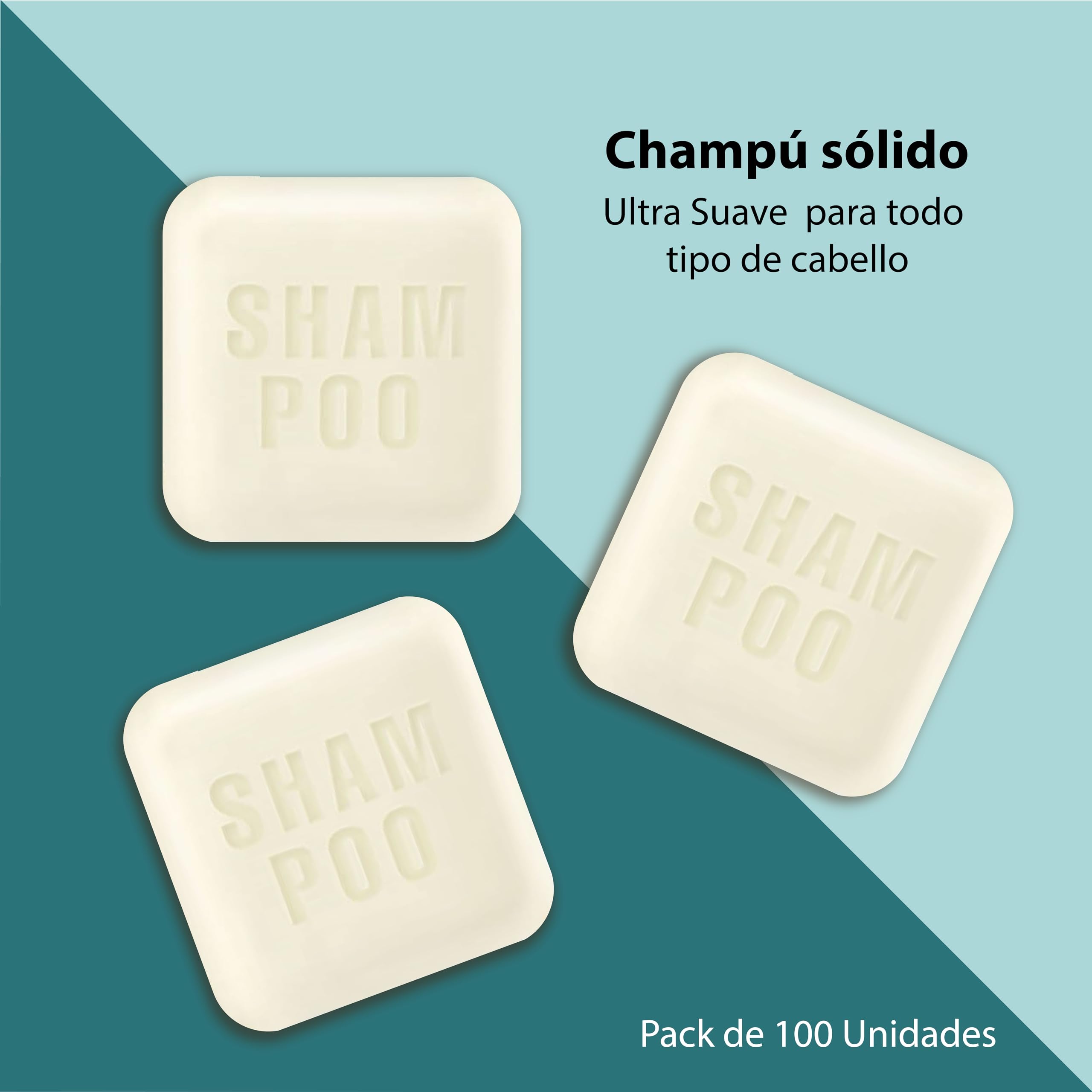 Champú Sólido Ultra Suave de 15g para Todo Tipo de Cabello – Pack de 100 Unidades con Aceite de Argán Orgánico y Extractos de Avena