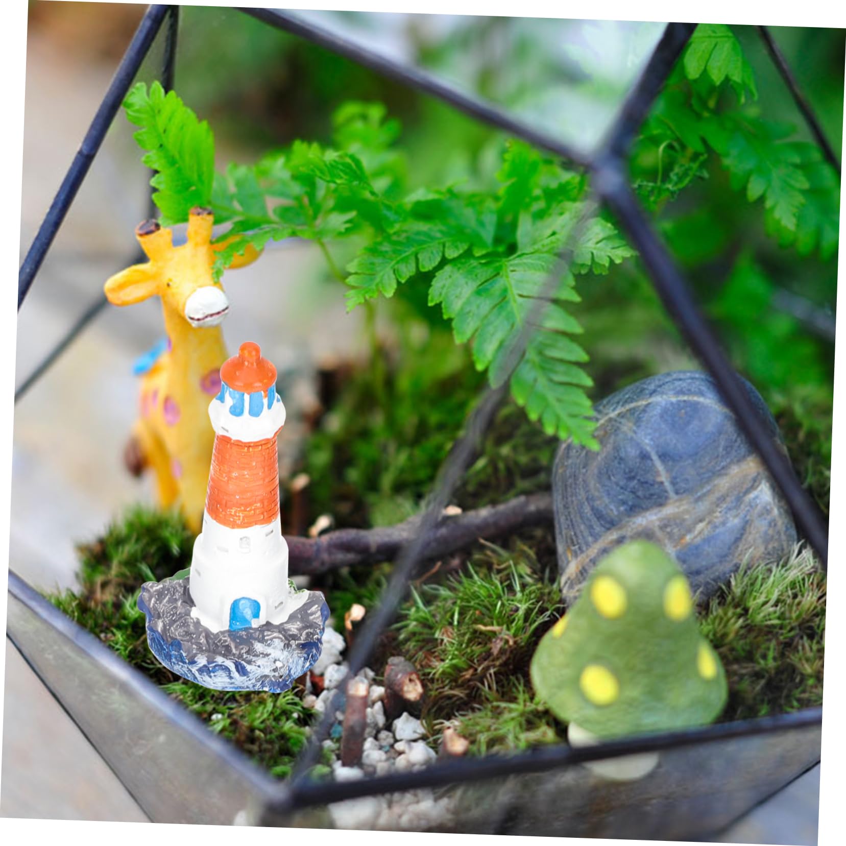 Yardwe 16 Piezas Faro Micro Paisaje Alfombra De Cocina Acolchada Decoración del Acuario del Faro Estatuillas Náuticas En Miniatura Puente De Jardín Mini Jardín Escritorio Marioneta Resina