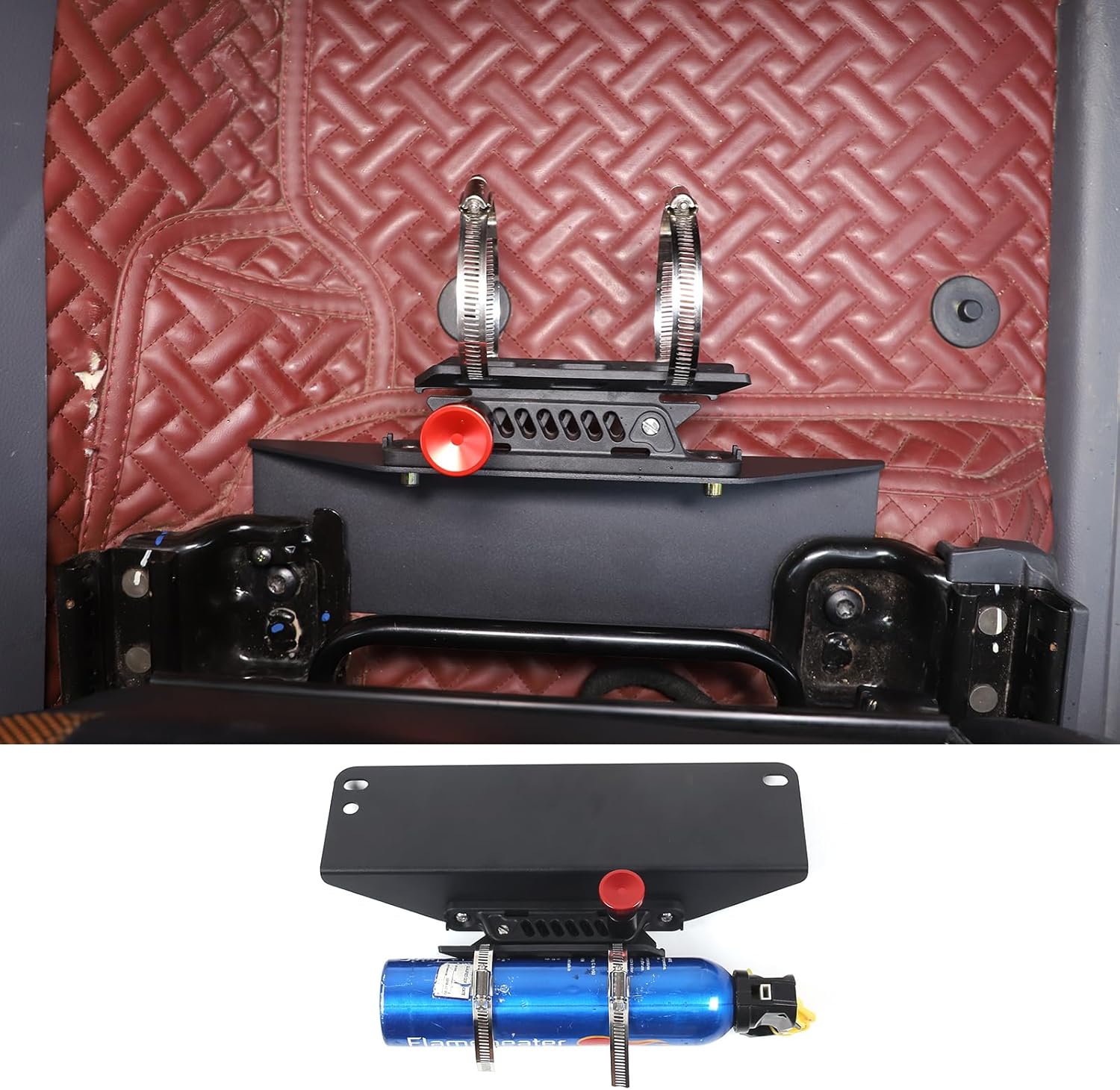 LLKUANG Adjustable Roll Bar Fire Extinguisher Mount Holder for Ford Ranger 2015-2021,Aluminum Alloy Car Passenger Seat Fire Extinguisher Mount Bracket