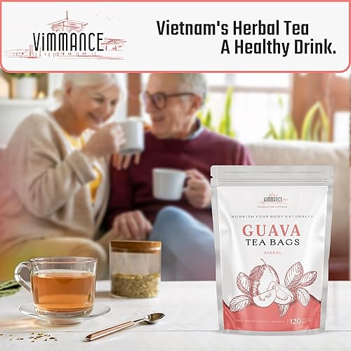 Miniatura 7 de Bolsas de Té de Hojas de Guayaba VIMMANCE, 120 unidades, Hojas de Guayaba, Té Herbal Vietnamita, Hoja de Guayaba Seca, Sin Etiqueta, 100% Natural,