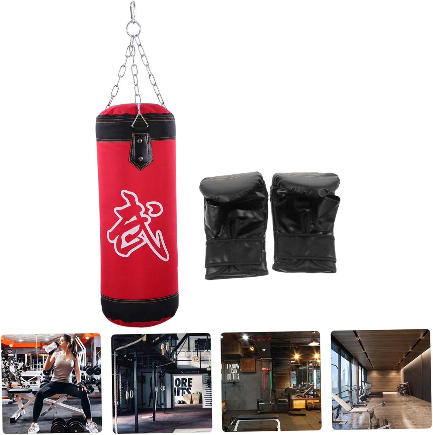 Thickened PU Leather Boxing Sandbag Inflatable Fitness Sand Bag with Oxford Cloth for Karate Training and Exercise Workouts