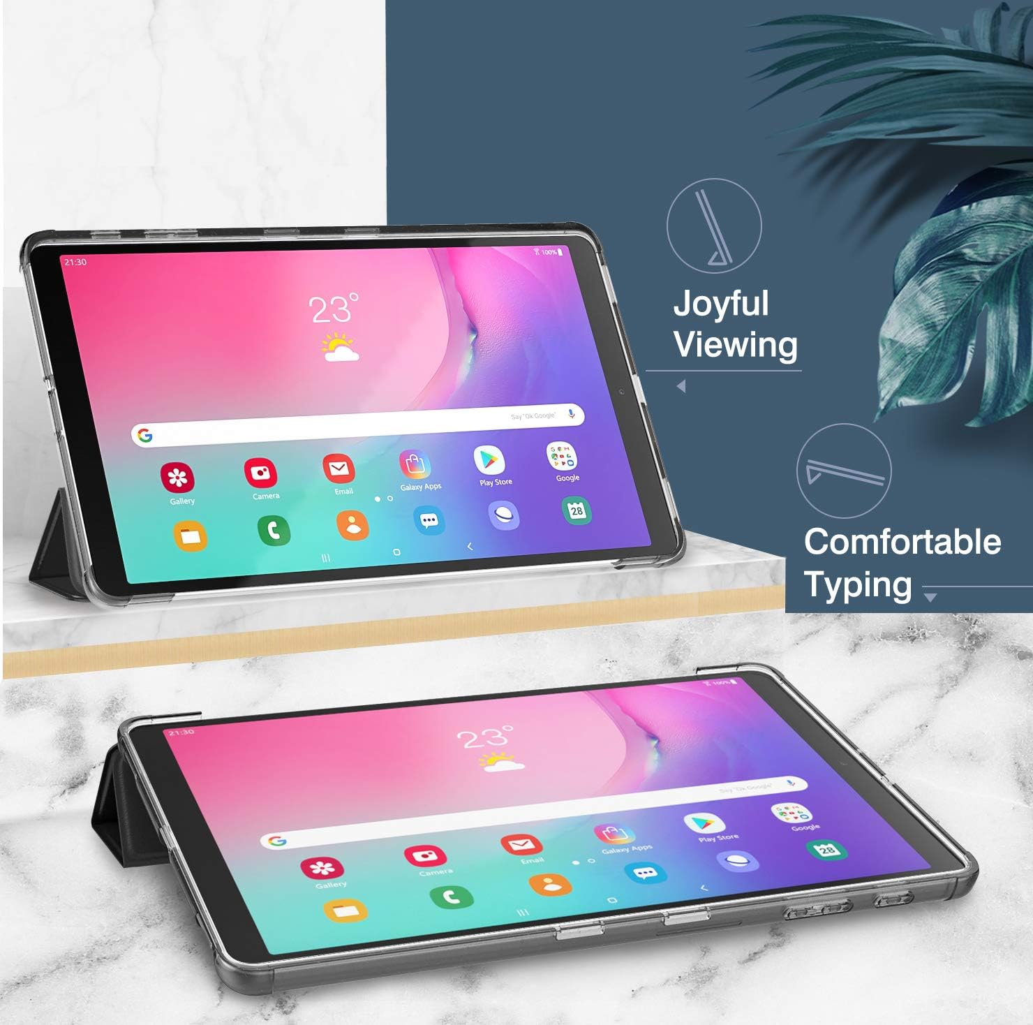 Dadanism Samsung Galaxy Tab A 10.1 Case 2019, [Flexible TPU Translucent Soft Back] Ultra Slim Lightweight Smart Cover for Samsung Galaxy Tab A 10.1 inch Tablet Case [SM-T510/T515], Black