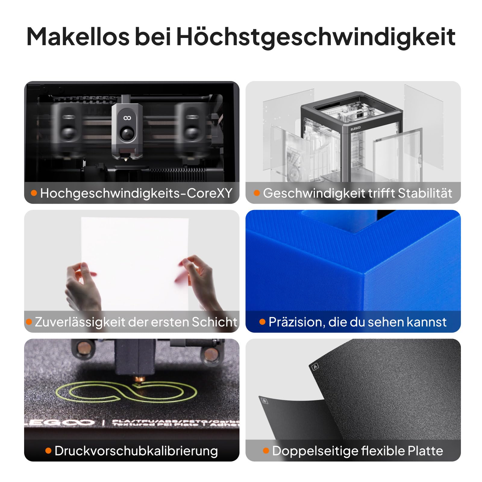 ELEGOO Centauri Carbon 2 Combo 3D Drucker Mehrfarbig, 256x256x256mm | 500mm/s Hochgeschwindigkeit, Mit CANVAS, Automatische Nivellierung, 350°C Hochtemperaturdüse, Mehrfarbendruck