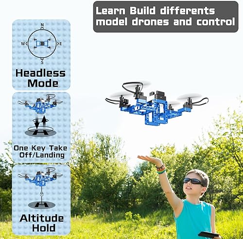 Miniatura 4 de Juguetes de construcción STEM 5 en 1 para niños de 8 a 12 años, mini drones RC para niños, kits de ciencia para niños, grandes regalos para