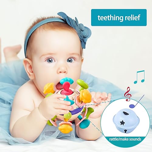 Miniatura 5 de Juguetes de dentición para bebés, mordedores, alivio sensorial, juguetes Montessori, regalos para recién nacidos, niños y niñas de 0, 3, 6, 9, 12,