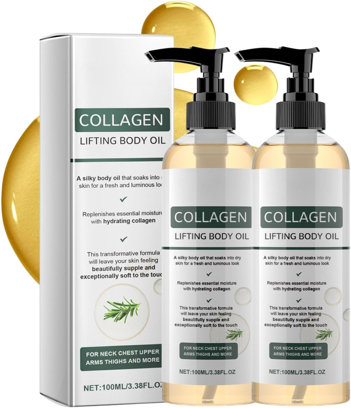 Collagen Glow Remedy Oil Skin Tightening & Purifying，Magic Body Oil Firming for Saggy Skin with Vitamin E&Vitamin C ，Body Moisturiser，Holiday Essentials for Women