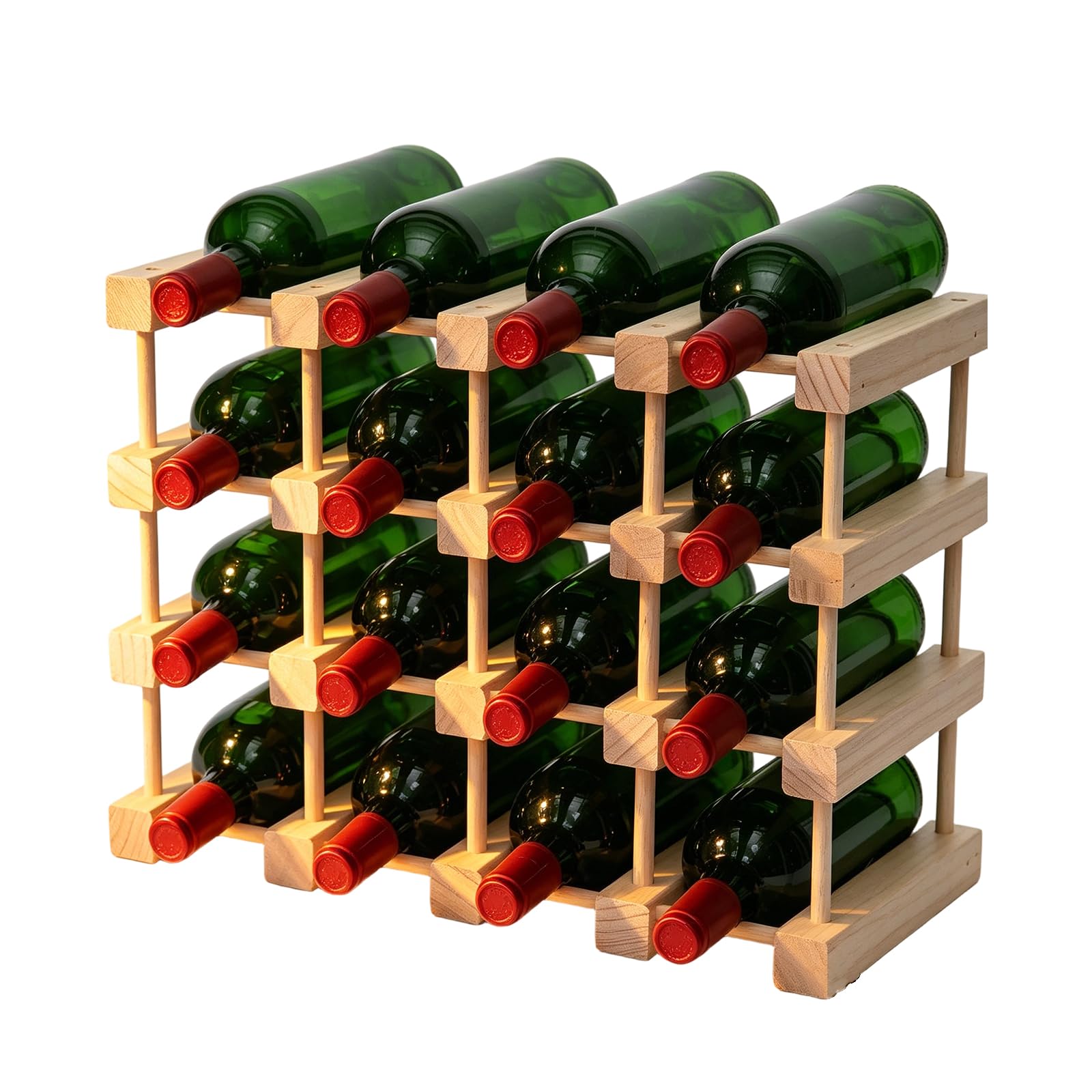 carotoe Minimalist Wood Wine Shelf with Spacious Storage Stackable Countertop Wine Rack for Multiple Bottles Storage Wood Racks Countertop