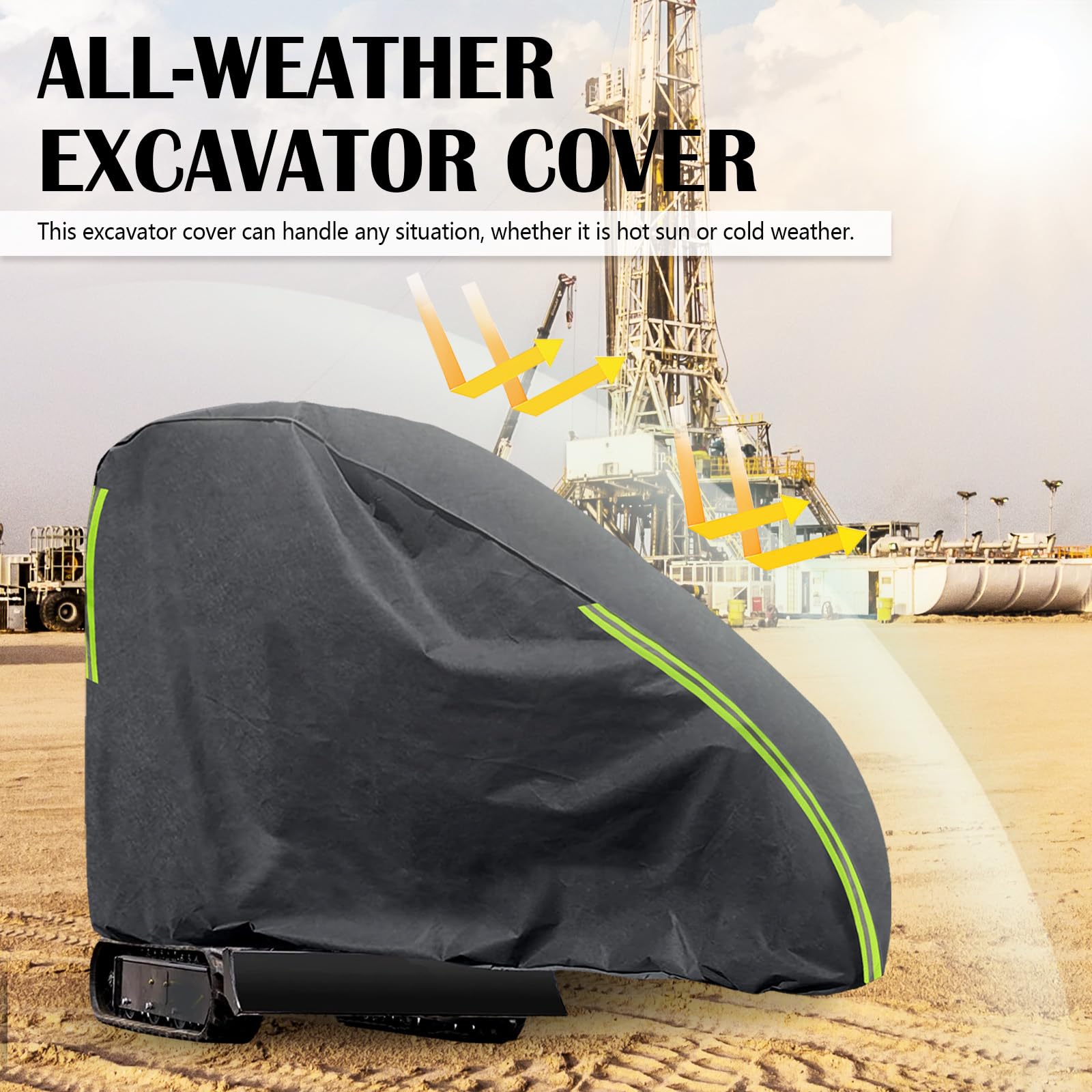 Cubierta de Excavadora, Cubierta 420D para Miniexcavadora 800-1600 kg, Lona Impermeable Y Transpirable para Excavadora, Cubierta de Miniexcavadora contra La Lluvia, La Nieve, El Viento