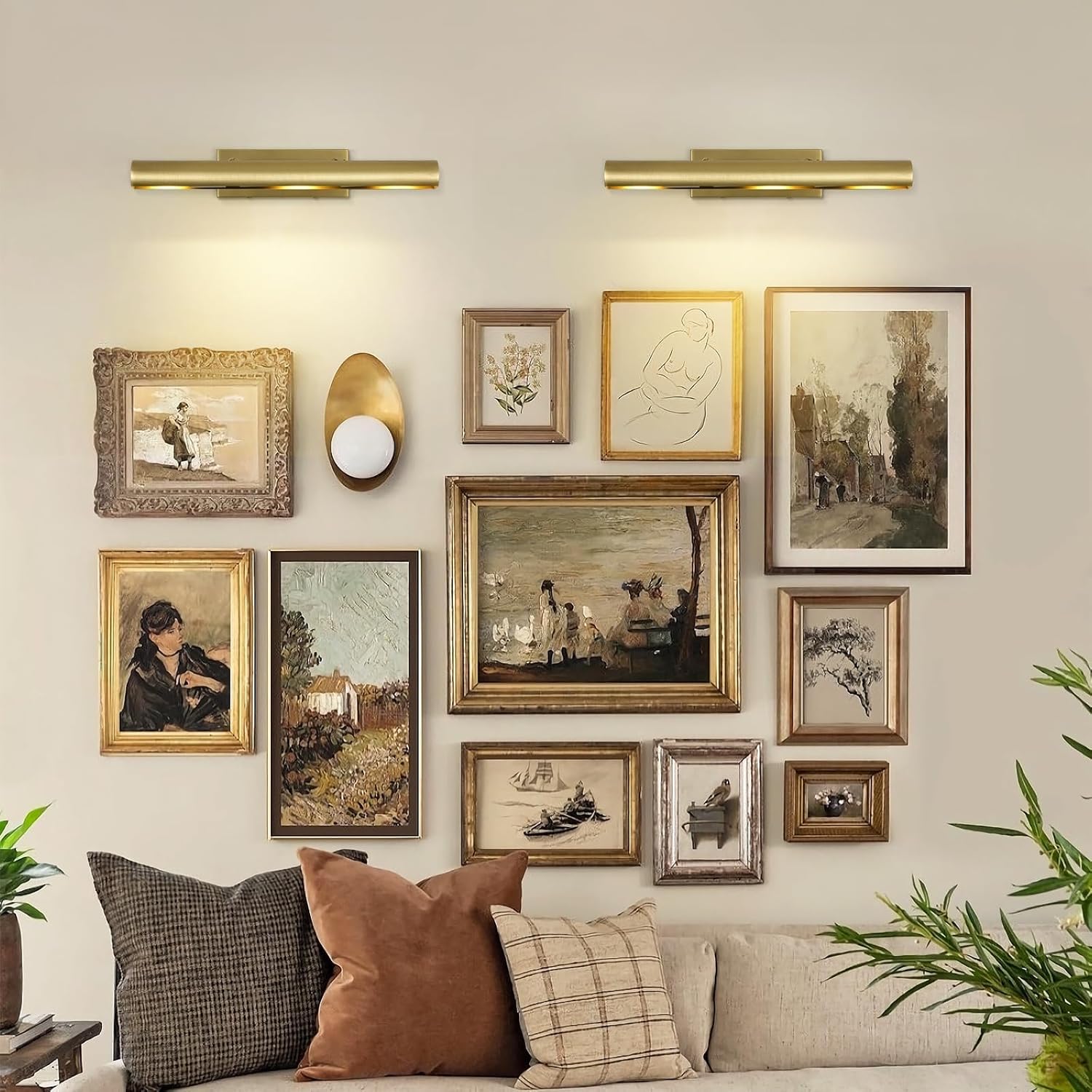 Modern Gold Bilderleuchte,Spiegelleuchte Bad 45.7CM Innen Wandleuchte, Badezimmer Spiegellampe, Bildbeleuchtung für Schlafzimmer, Wohnzimmer, Wand, Dartscheibe, Spiegel