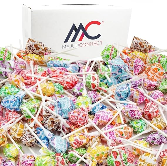 ORIGINAL (1 Pound) Mix Lollipops Bulk Bag, Suckers Hard Candy, Gluten Free Candies, Assorted Flavors, Individually Wrapped Lollipops for Any Occasion! BY MAJUU CONNECT Brand