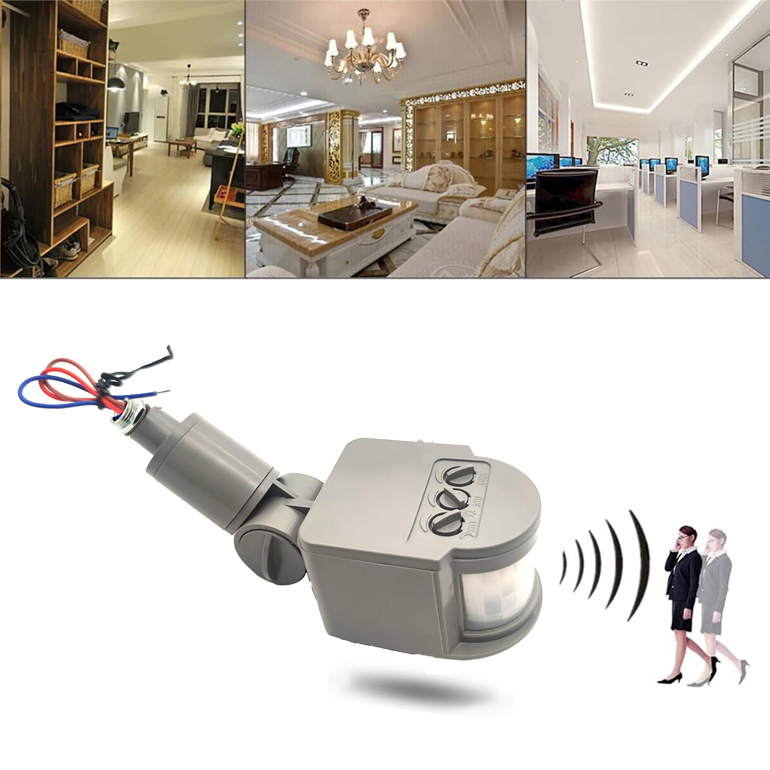 Détecteur de mouvement PIR, remplacement du détecteur de mouvement, AC 110-220 V, étanche pour extérieur, capteur de corps humain pour lumière LED, interrupteur automatique du crépuscule à