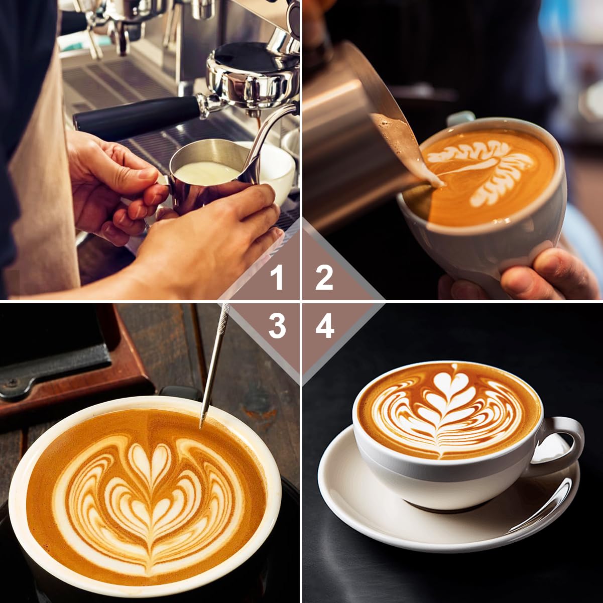 Pichet à Lait Moussant 600ml Acier Inoxydable Noir Avec Stylo Latte Art - Mesures Internes Pour Cappuccino Expresso