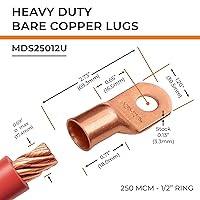 Vista 360 de SELTERM - 2 terminales de anillo resistentes para cable de batería, calibre 4 AWG, pernos de 3/8 pulgadas, terminales de calibre 4, ojales de cobre