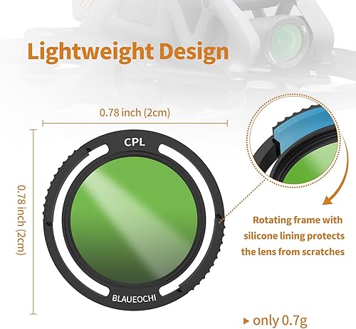 Miniatura 5 de Paquete de 3 filtros mejorados (UV CPL ND16) para DJI AVATADJI O3 AIR Unit, uso en drones FPV DIY con unidad de aire O3, marco de aluminio giratorio